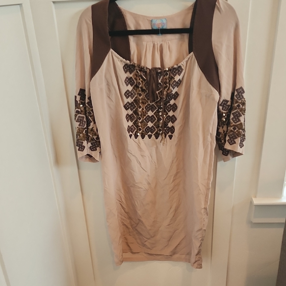 Plenty by Tracy Reese Beige and Brown Dress